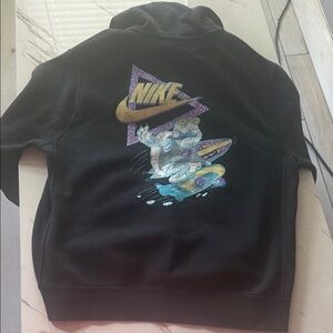 Nike Black Graphic Hoodie with Multicolor Surf Logo